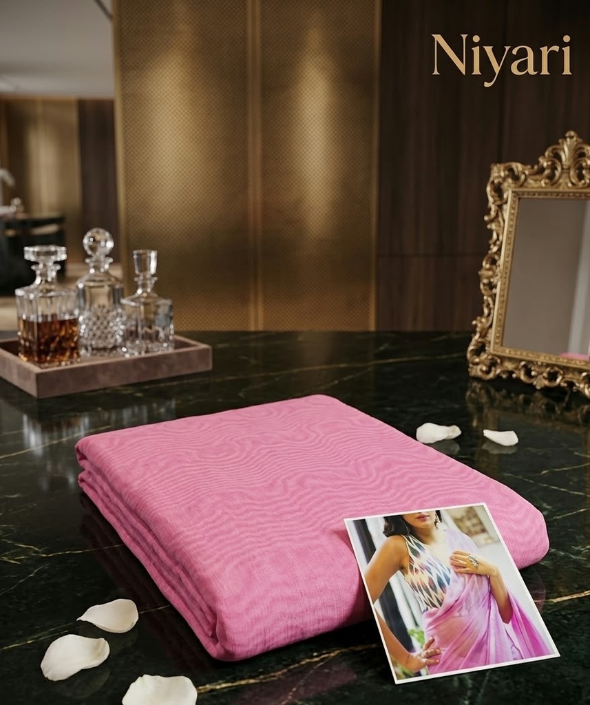 [pink] Elegant Mal Cotton Saree with Blouse Piece – Timeless Beauty & Everyday Elegance