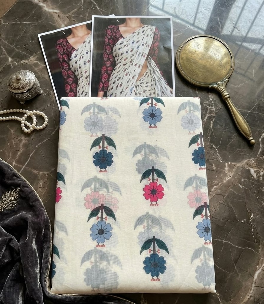 Elegant Mal Cotton Saree with Blouse Piece – Timeless Beauty & Everyday Elegance