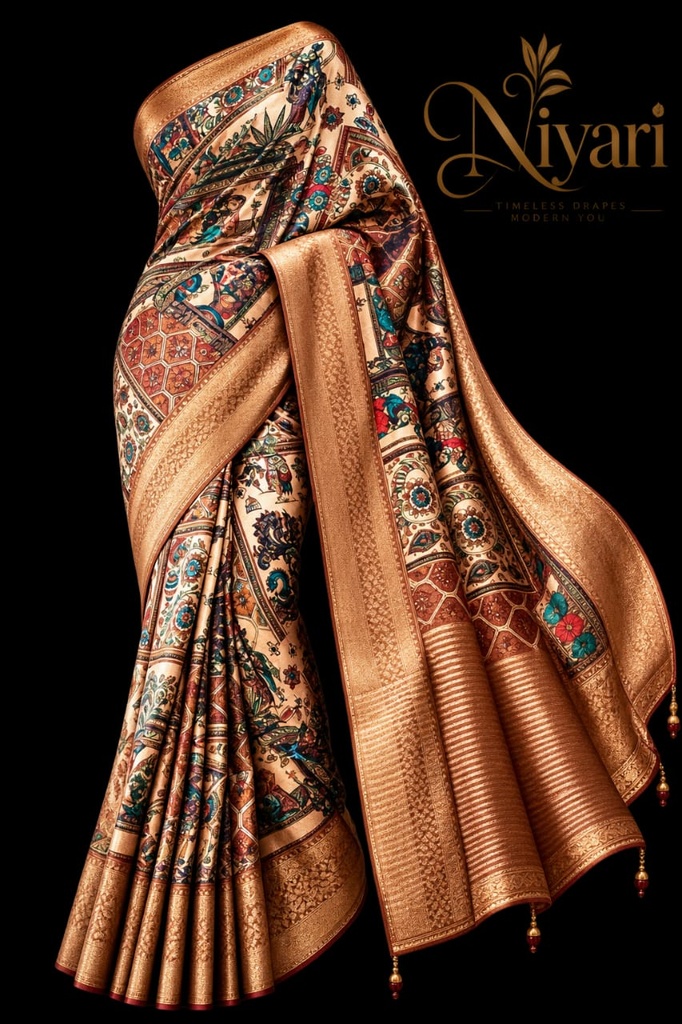 NIYARI COTTON SILK DIGITAL PRINT SAREE