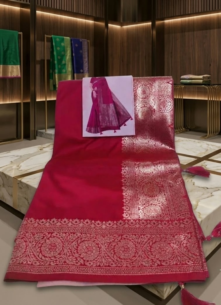 Elegant Repair Silk Saree with Beautiful Zari Pallu & Designer Border