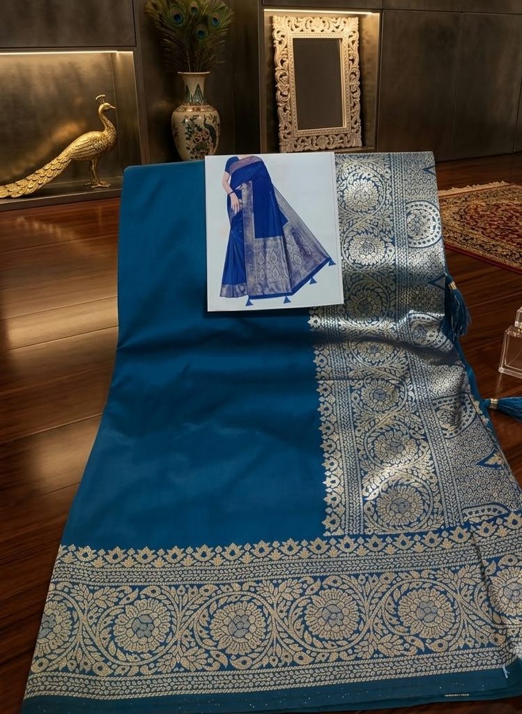 Elegant Repair Silk Saree with Beautiful Zari Pallu & Designer Border