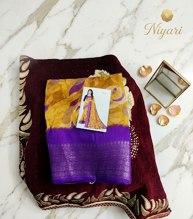 Premium Digital Print Saree with Handcrafted Beadwork